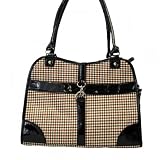 Dog Houndstooth Print Pet Carrier Travel Bag