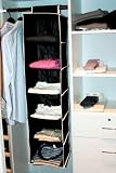 Kennedy Home Collection 5177 Hanging 6 Shelf Sweater Organizer, Black/Cream