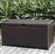 Wicker Lane ORI003-A Outdoor Espresso Wicker Patio Furniture Storage Deck Box