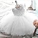 NNJXD Girls' Tulle Flower Princess Wedding Dress for Toddler and Baby Girl White 3-4 Years