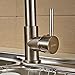 rozin Deck Mount Spring Contemporary Nickel Brushed Finish Single Handle Swivel LED Pull Out Kitchen Sink Faucet Two Spout Pull Down Kitchen Faucet with Sprayer Unique Design Led Water Flow Powered Ceramic Valve Bar Faucets