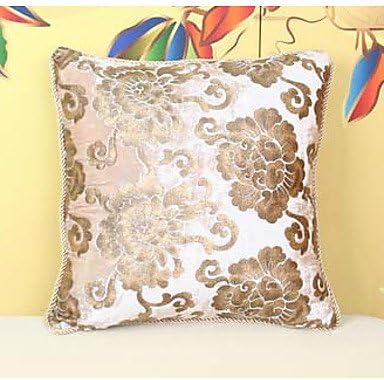 Aanll 18" Squre High Quality Gold Stamp Print Velvet Decorative Square Pillow Cover , Dark Red