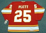 WILLI PLETT Atlanta Flames 1977 CCM Vintage Throwback Away NHL Hockey Jersey
