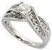 14k White Gold 1/4 (7mm) wide Fancy Solitaire Ring, w/ 0.50 Carat 5mm at the Center & 0.50 Carat by the sides Brilliant Cut Diamonds