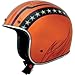 AFX FX-76 Unisex-Adult Half-Size-Helmet-Style Helmet (Pinstripe Lines Orange, X-Large)
