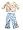 Rubbies - Girls 2-Piece Pant Set, Blue (Size 4)