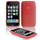 Apple IPhone 3G PDA Premium Silicon Skin Trans. Red with Diamond Shape Texture