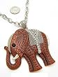 Vintage Design Red Elephant w/ Crystal Studs Necklace