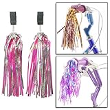 AMOS Bicycle Bike Cycle Tricycle Trike Fun Kids Girls Childrens Handlebar Sparkle Retro Streamers Tassels Pink Blue Purple Red Gold 2 Pack