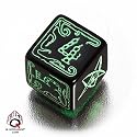 Call of Cthulhu Official Dice D6 Black & green (クトゥルフ 6面体ダイス 1個 ブラック＆グリーン)