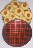 Gourmet Food : Scott's Cakes 1 lb. Apricot Butter Cookies in a Plaid Tin