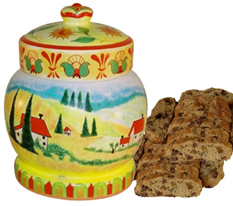 COUNTRYSIDE JAR W 1 LB OF BISCOTTI COOKIES by Paris and Beebee