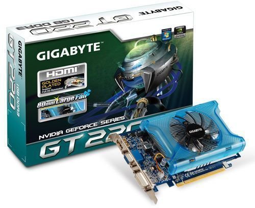 Gigabyte nVidia GeForce GT220 Grafikkarte (PCI-e, 1GB GDDR3 Speicher, HDMI, DVI, 1 GPU) Fu Preisvergleich