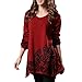 DJT Lady Scoop Neck Long Sleeve Stretchy Irregular Hem Casual Top Blouse