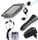 Cuffu iPod Touch Excellent Quality Smoke Crystal Case + Black 3in1 Universal Charger (Home Charger + Car Charger + USB Cable) + Premium iPod Earphone Headset , Specially designed for iPod Touch 1G / 1st Generation with our LOWEST Shipping $2.98