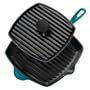 Le Creuset Enameled Cast-Iron Panini Press and Skillet Grill, Caribbean
