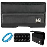 Black Portola Leather Carrying Holster with Fixed Belt-Clip and Magnetic Cl ....