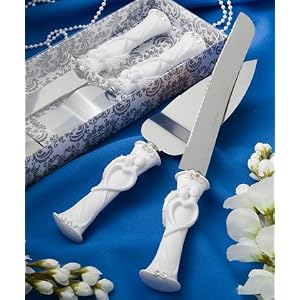 Bride  Groom Wedding Cake Knife  Server Set, 1