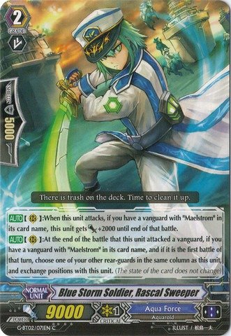 Cardfight!! Vanguard TCG - Blue Storm Soldier, Rascal Sweeper (G-BT02/071EN) - G Booster Set 2: Soaring Ascent of Gale & Blossom