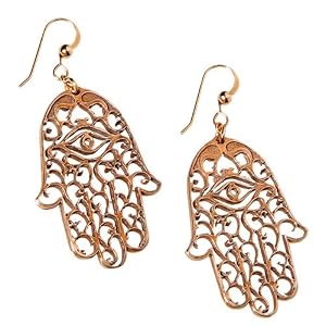 Small Hamsa Peace Bronze Earrings