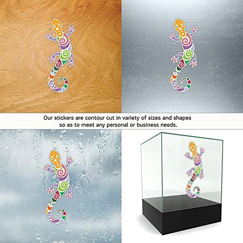 Sticker Colorful Lizard Gecko Tribal Surf Style durable Boat raster polynesian maori divider (9 X 3,65 Inches) Fully Waterproof Printed vinyl sticker