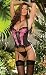 Dreamgirl Flocked Printed Underwire Bustier Set
