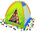 Pretend Outdoors Play Camp Tent House w/ 100 Play Balls and Totes