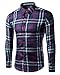Generic Mens Casual Western Plaid Checked Snap Long Sleeve Shirt