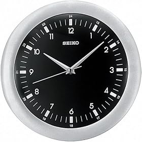 Seiko Wall Clock Silver-Tone Metallic Case #QXA137KLH