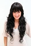 GREAT VOLUME and VERY LONG Lady Wig BLACK curls