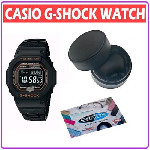 Casio GW5600BCJ1 Gshock Multiband Atomic Solar Watch w/ Cleaning Cloth and Leather Watch Case
