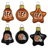 NFL Cincinnati Bengals Blown Glass Ball, Bell & Star 6-Pack Ornament Set