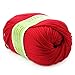 Joylve Knitting Yarn Skein Baby Super Smooth Worsted Soft Natural Silk Wool Fiber Poppy Red