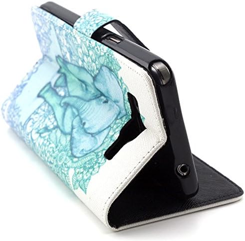 For Galaxy Grand Prime G530H , Joy Chen Blue Elephant PU Leather and TPU [Wallet Magnet] Flip Stand Case Cover For Samsung Galaxy Grand Prime SM-G530H With Card Credit Holder F52+ Screen Protector + Stylus Pen