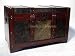 25.5 in w x 14 in d x 15.75 in ht, Wood Brass Trunk Table