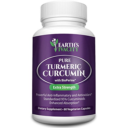 Turmeric Curcumin with BioPerine Black Pepper Extract - 60 Veg. Capsules - GMO Free Tumeric, Standardized to 95% Curcuminoids for Maximum Potency Turmeric Curcumin with BioPerine Black Pepper Extract - 60 Veg. Capsules - GMO Free Tumeric, Standardized to 95% Curcuminoids for Maximum Potency