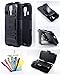 Thousand Eight(TM) For Kyocera Hydro Icon (C6730) - Hybrid Armor Stand Case With Holster and Locking Belt Clip + [LCD Screen Protector Shield(Ultra Clear)+Thousand Eight(TM)Touch Screen Stylus] (Holster Black)
