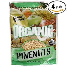 Good Sense Organic Pinenuts, 4-Ounces Bags (Pack of 4)