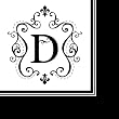 Monogram Elegant Initial Luncheon Napkin - D
