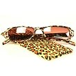 Leopard Animal Sunglasses with Soft Case Pouch Orange