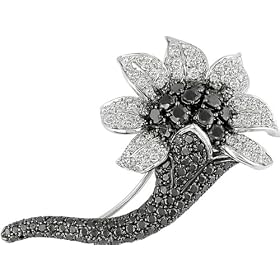 18K White Gold 7-1 5 ctw Diamond Brooch G-H-I,SI by Amour