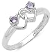 0.20 Carat Genuine Amethyst Sterling Silver Ring