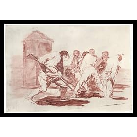Francisco de Goya y Lucientes (Drawing for "Desastre of la Guerra", "Desastre 28, rabble") Framed Art Poster Print - 13" X 19"
