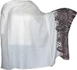 White Shawl Antique Paisley Embroidered Wrap 80 x 40 inches (psley289)
