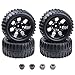 (4-Pack) HobbyPark RC Tires and Wheels Rims Sets Foam Inserts 12mm Hex For 1/10 Scale Redcat Racing Volcano EPX (Pro) Electric Truck