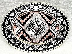 Silver Plated Aztec Diamondcut Copper Buckle