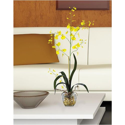 C. Alan 1054-YL Oncidium Liquid Illusion Silk Orchid Arrangement