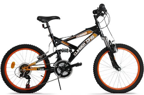 MOUNTAINBIKE 20 ZOLL CLIMBER VOLLGEFEDERT 18 GANG KINDERFAHRRAD FARBE: RACING - ORANGE