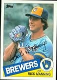 Rick Manning autographed Baseball Card (Milwaukee Brewers) 1985 Topps #603
