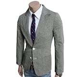 Doublju Mens Casual 2 Button Blazer Jacket (LJ02)